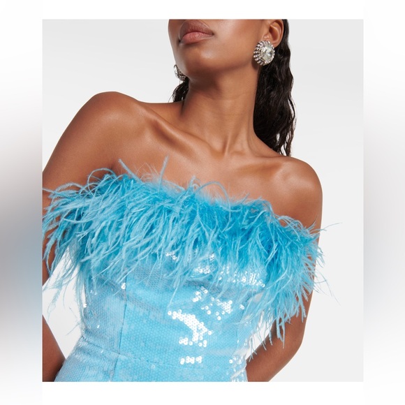 Rebecca Vallance Nicolette feather-trimmed sequined minidress - Picture 2 of 5